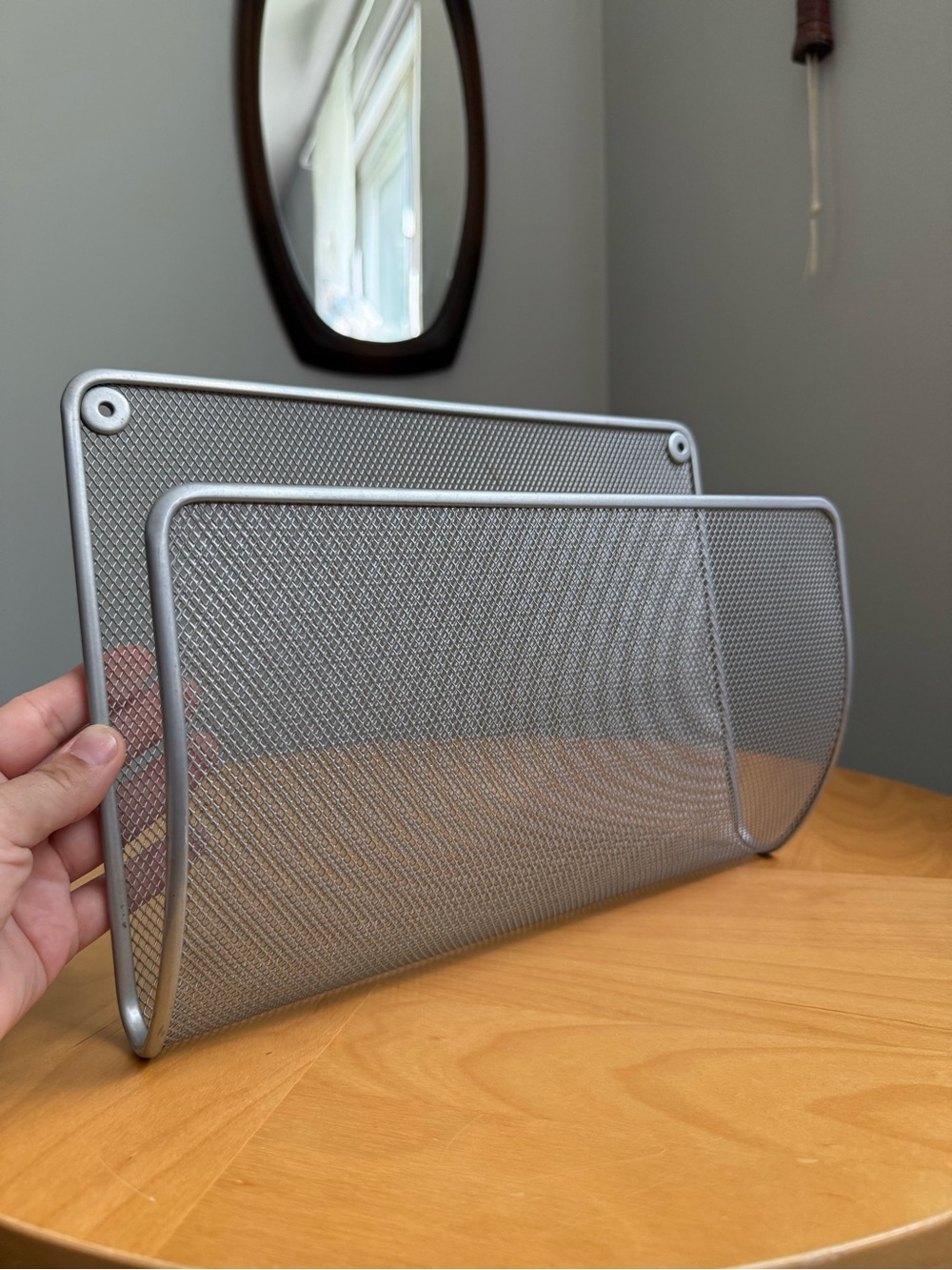 IKEA DOKUMENT Vintage c1990s Gray Wire Mesh Wall  File Holder by K & M HAGBERG